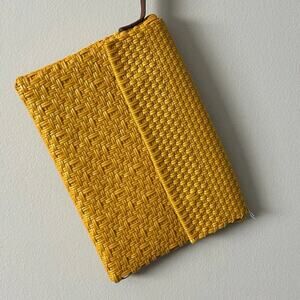 Assorted Brands Waterproof Woven Clutch Yellow Leather Wristlet Strap